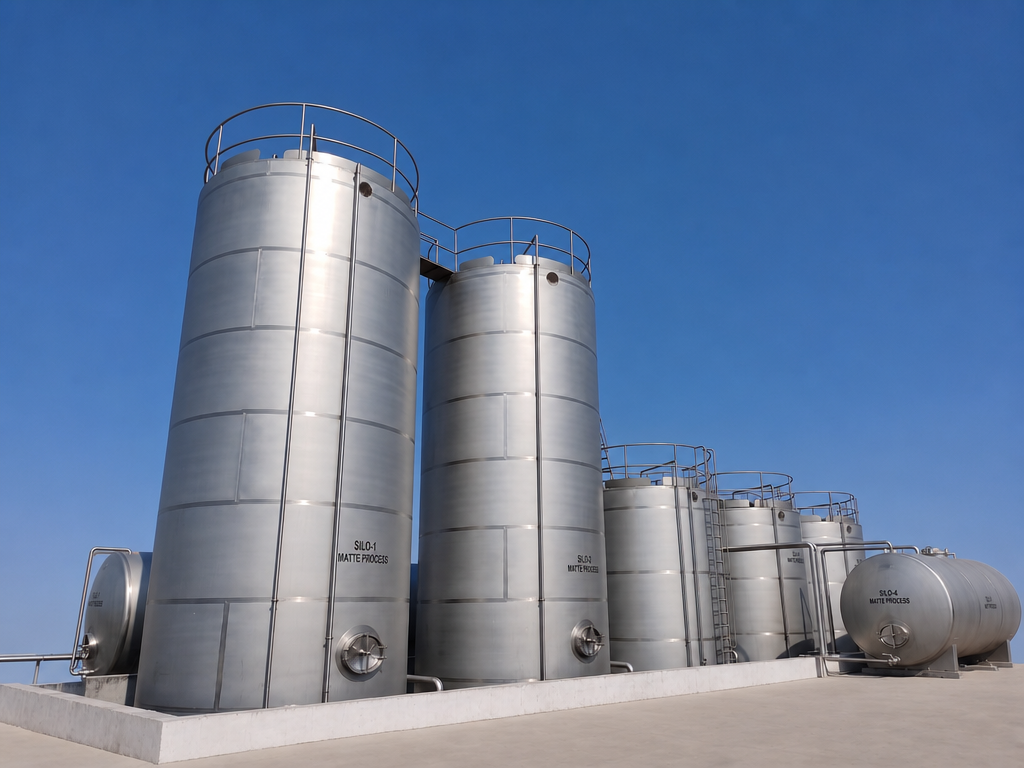Insulated milk storage silos and tank cluster by ATMAN Group India