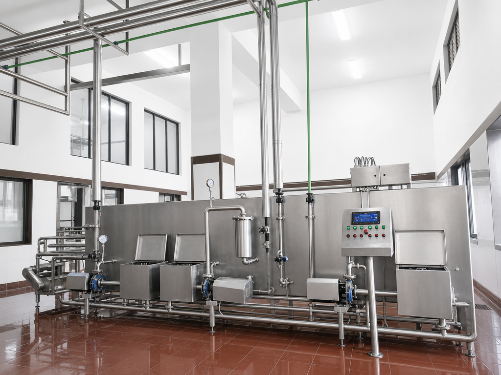 Pouch crate washer with PLC control panel for dairy plant hygiene