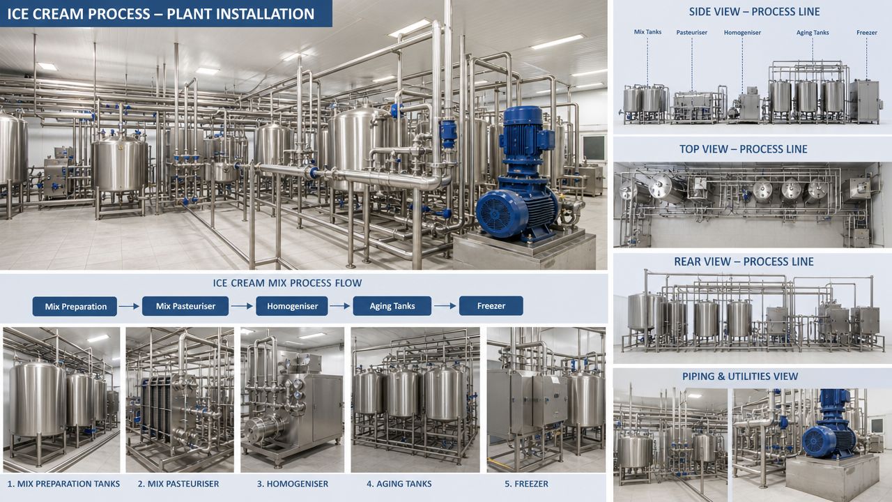 Ice cream ageing and freezing section — ATMAN ice cream plant