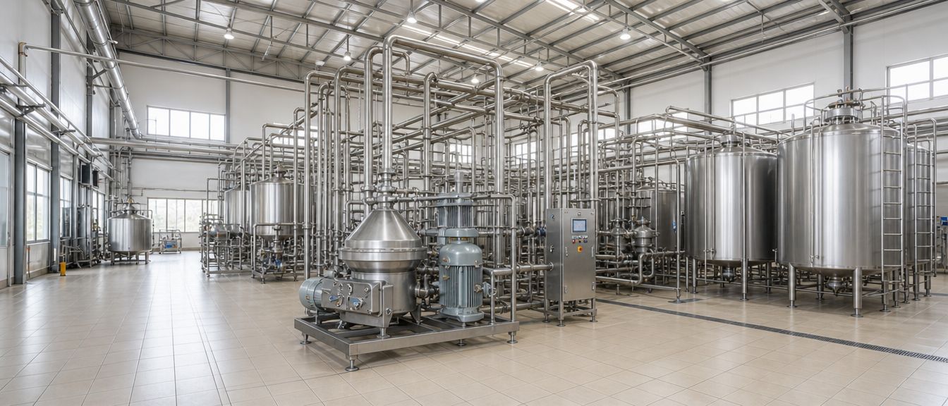 Milk reception and chilling section — ATMAN whey processing plant