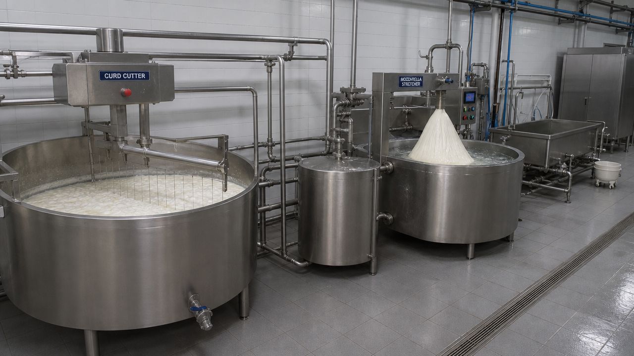 Moulding and brining — ATMAN mozzarella plant