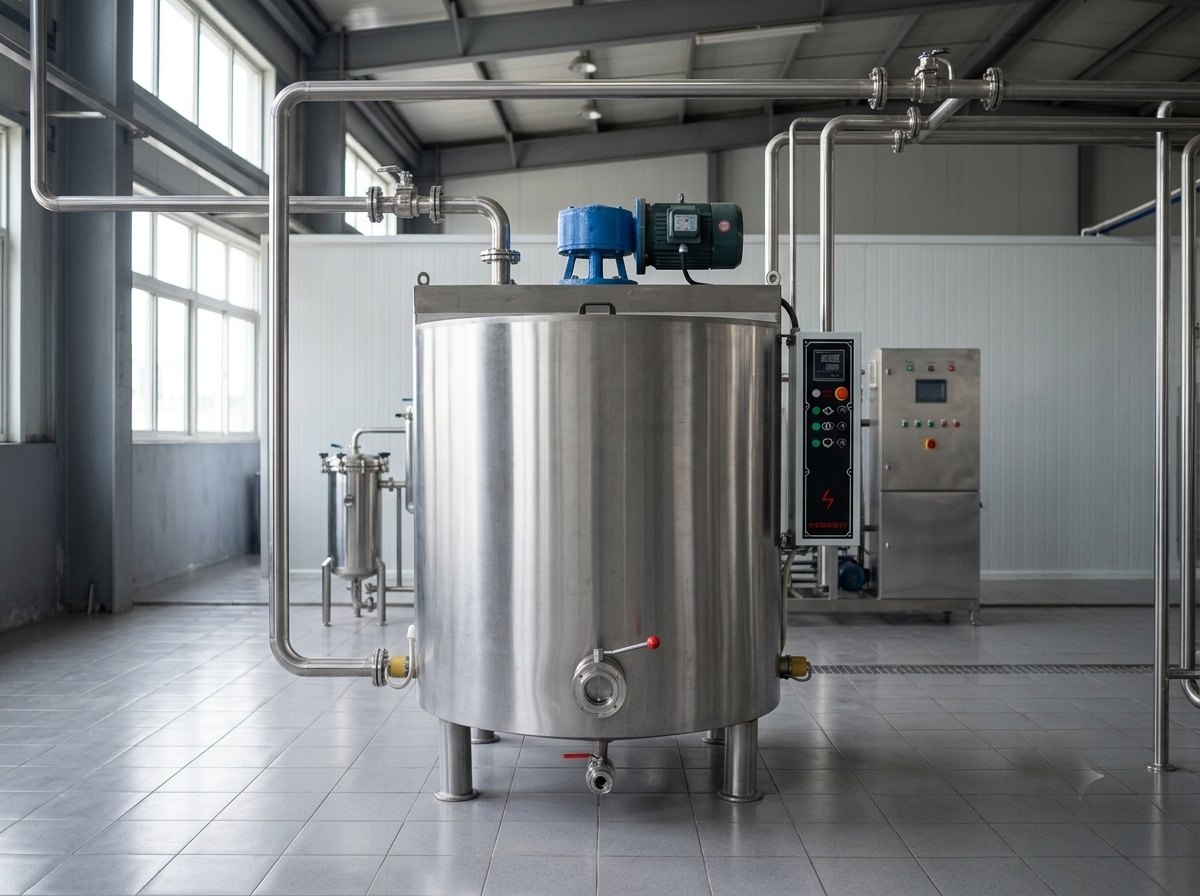 Flavoured milk mixing and blending tank — ATMAN turnkey dairy plant