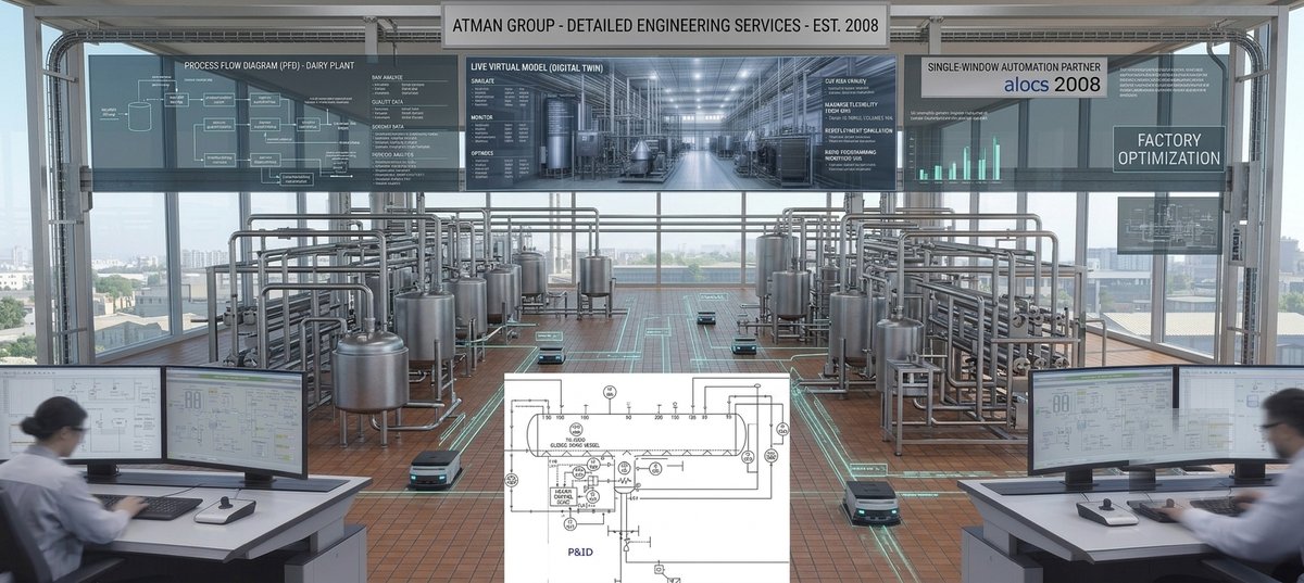 P&ID / PFD development for a dairy and process plant β ATMAN Design & Engineering