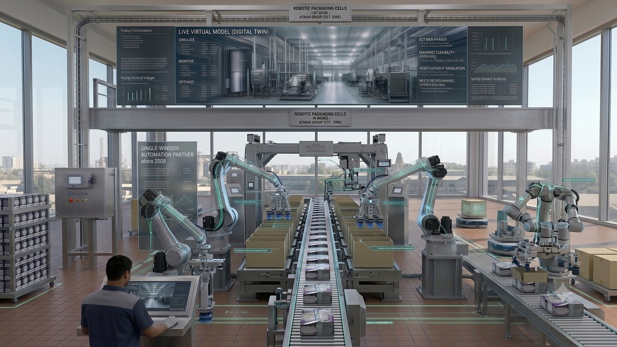 Robotic packaging line with pick-and-place robots — ATMAN Robotics
