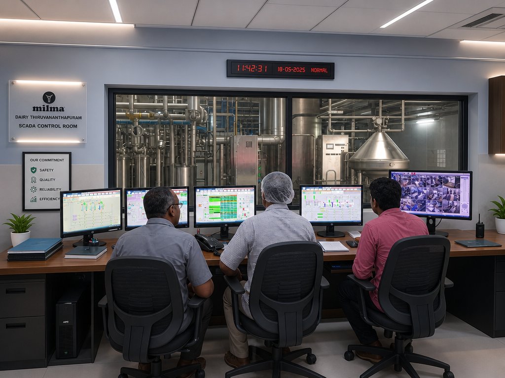 SCADA system integration and dairy plant control room — ATMAN Industrial Automation