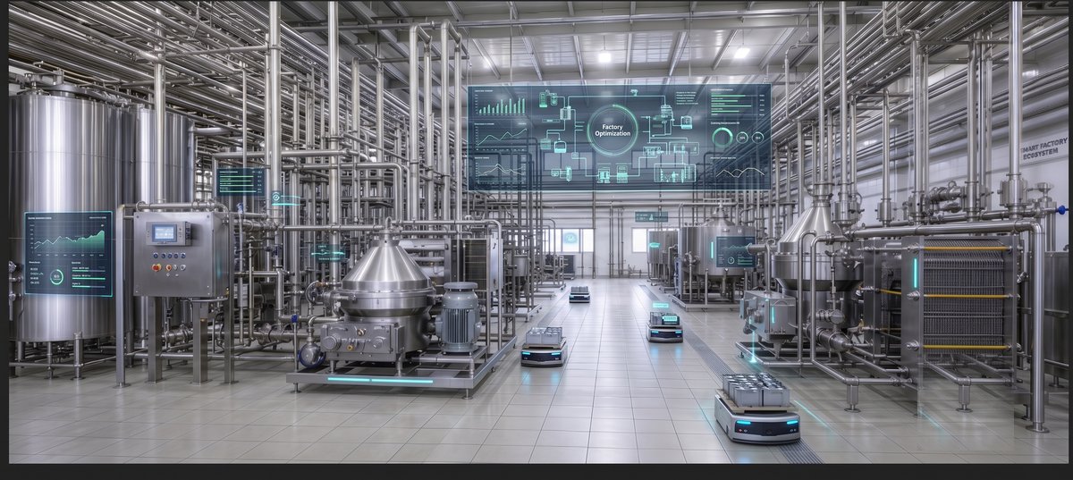 Smart factory with AGV robots and AI plant monitoring — ATMAN Industrial Automation